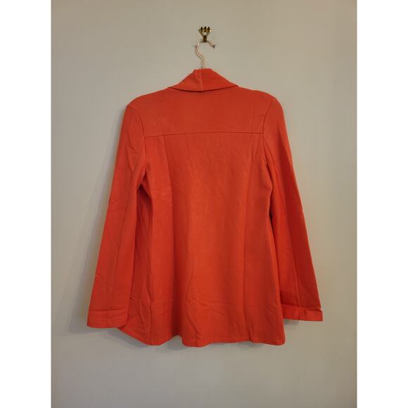 NWT Revolve Krisa Coated Orange Drapey Blazer Jacket S - Picture 4 of 4